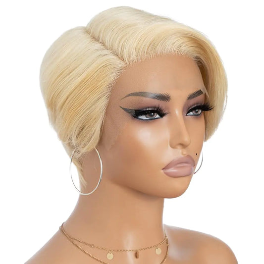 613 Blonde Pixie Lace Front Wigs Human Hair Short Pixie Cut Wig Side Part HD Lace Pixie Cut Lace Wigs Human Hair Pixie Cut Wigs for Women